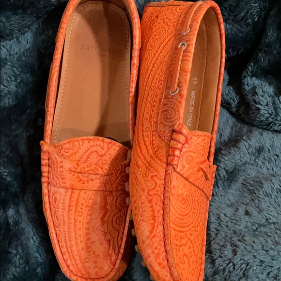 Orange Leather Etro Loafers - Picture 5 of 7